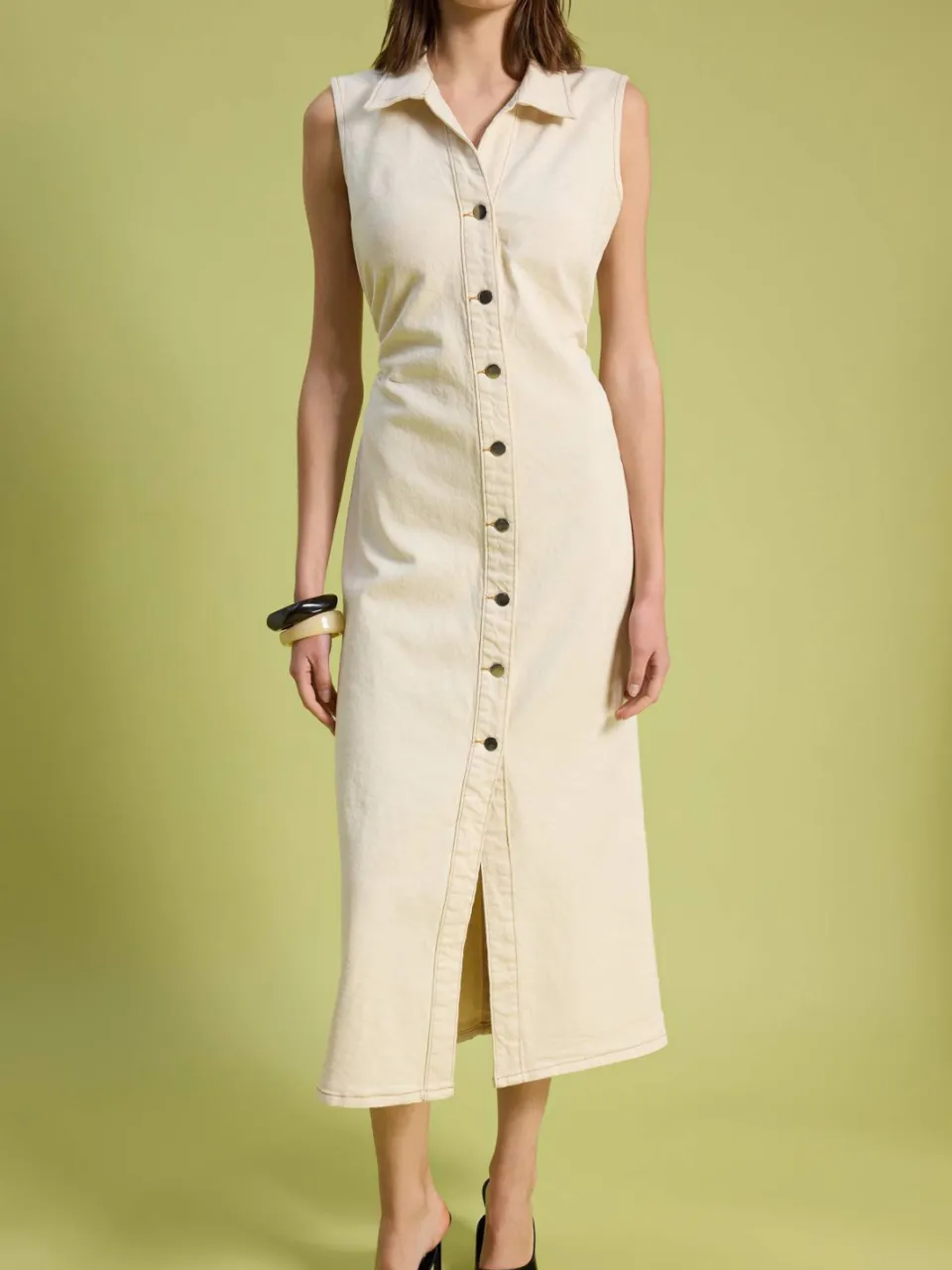 Trendyol TRENDYOLMİLLA Dames Ecru Effen Maxi Lang Blousejurk Jurken, foto 2