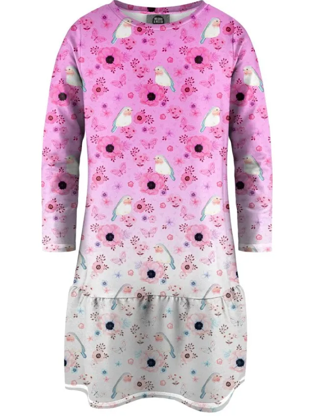 Mr. Gugu & Miss Go "Robin Pattern" Jurk met lange mouwen roze, foto 2