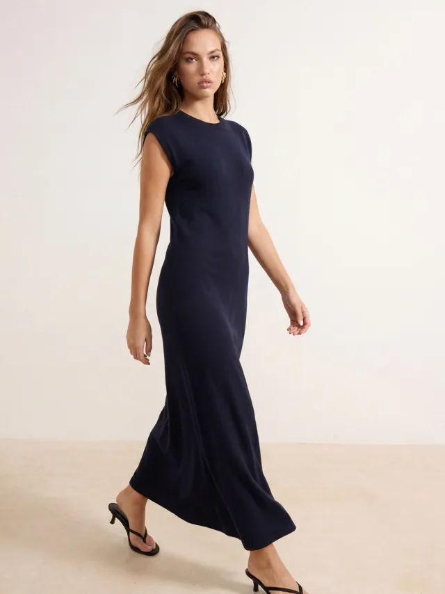 Trendyol TRENDYOLMİLLA Dames Donkerblauw Effen Maxi Mouwloos Casual Recht Jurken marineblauw/blauw, foto 2