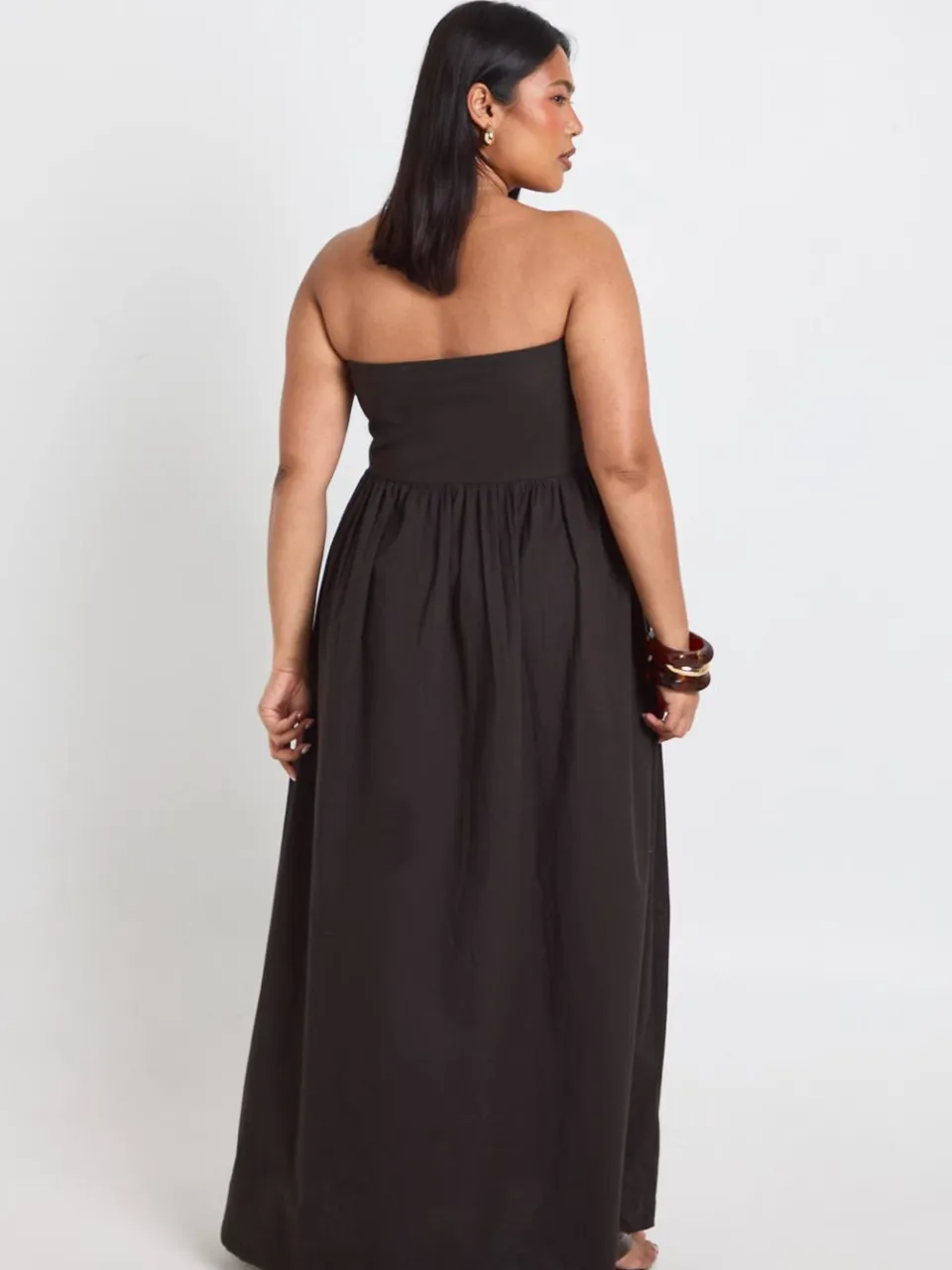 boohoo Dames Plus Bandeau Midaxi Jurk zwart, foto 2