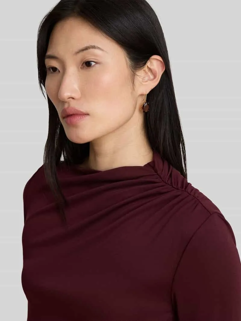 Lauren Ralph Lauren fit and flare vrijetijdsjurk met lange mouwen bordeaux, foto 4