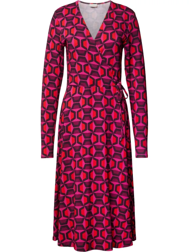 Milano Italy midi jurk in berry print Roze