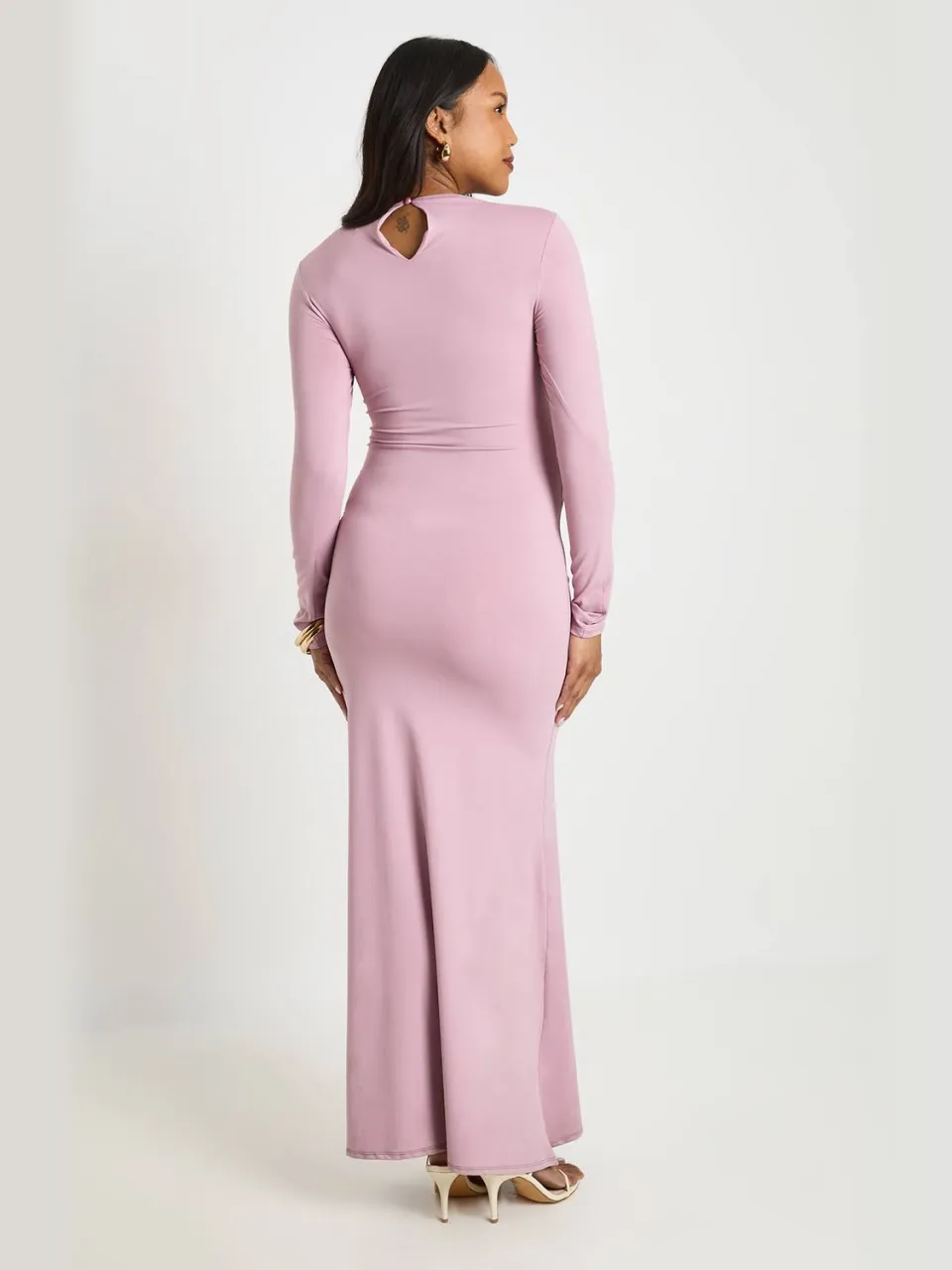 boohoo Dames Zwangerschaps Maxi Jurk Met Gerimpeld Detail Aan De Zijkant mauve, foto 2