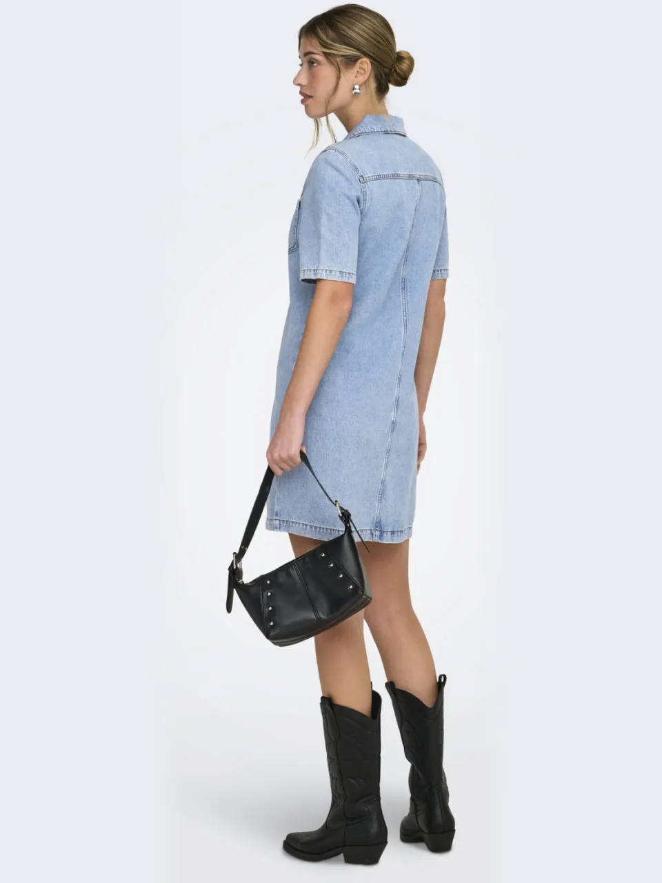 Only spijkerjurk light blue denim, foto 3