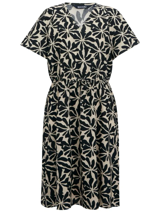 Regatta Dames Elona Abstract Bloemen Midi-jurk (Multikleur) Groen