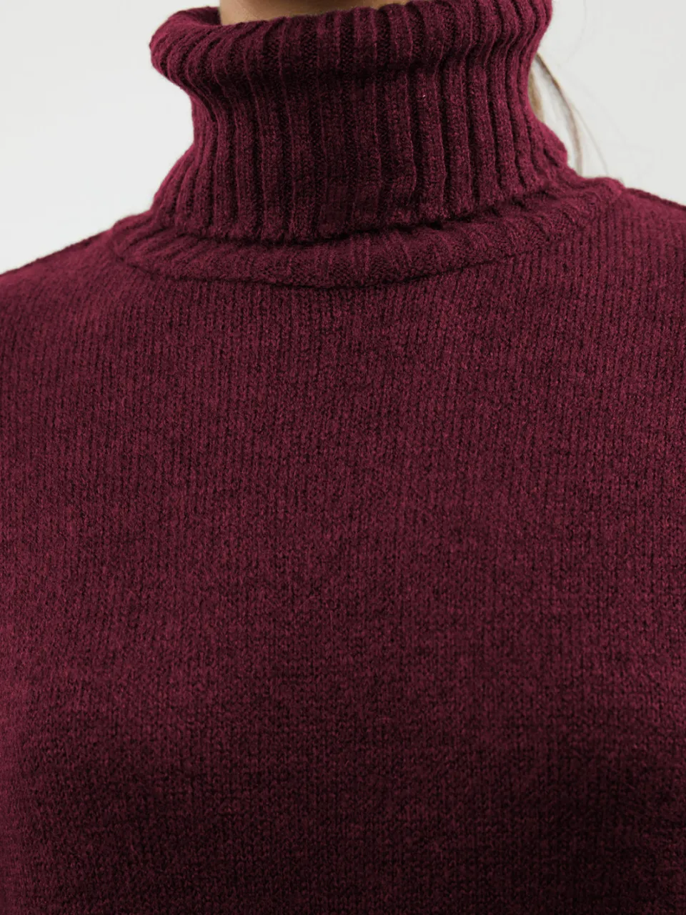 Trendyol TRENDYOLMİLLA Dames Bordeaux Effen Midi Lang Casual Recht Jurken, foto 2