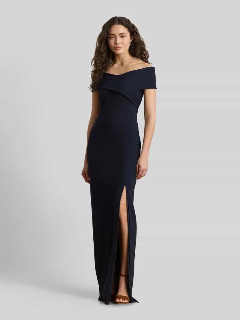 Lauren Ralph Lauren Avondjurk met carmenhals Donkerblauw