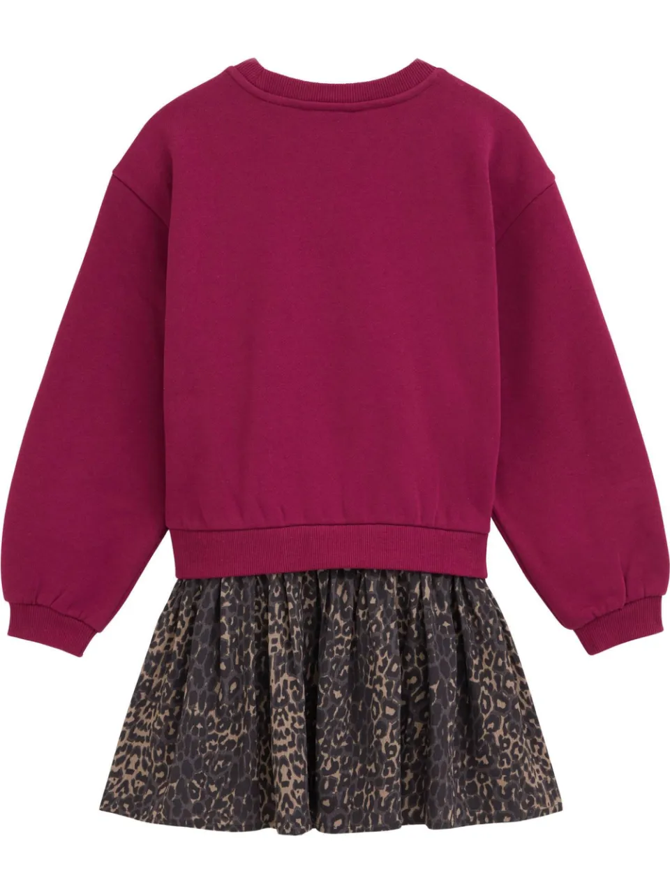 WE Fashion midi sweatjurk met panterprint roze, foto 4