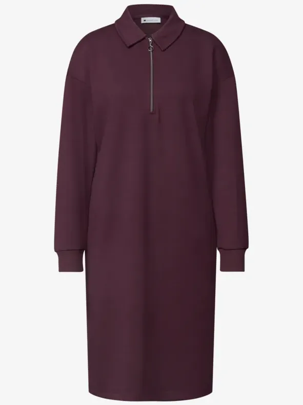 Street One Kniehoge sweaterjurk met ritsdetail rood, foto 3