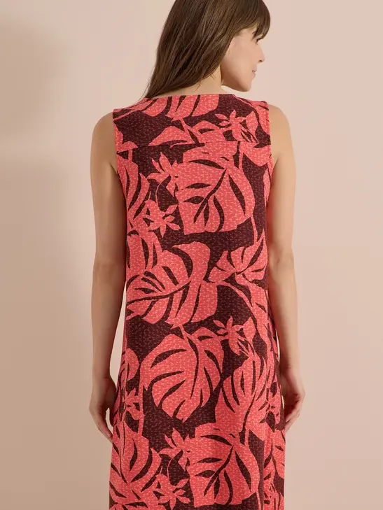 cecil Knielange jersey jurk met V-hals en print oranje, foto 4