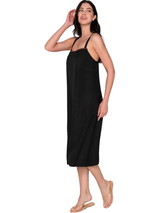 Luna Splendida Midi-jurken Luna Splendida Zomerse maxi jurk FRESH Splendida Zwart