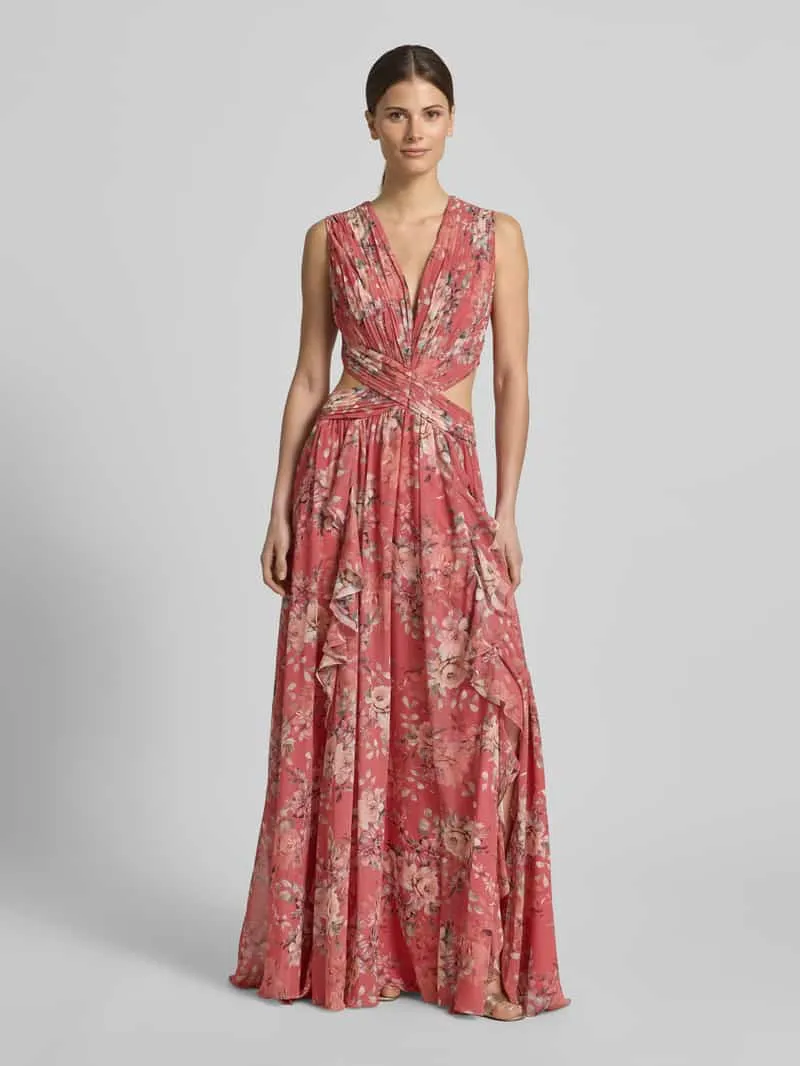 ADLYSH regular fit maxijurk met allover bloemenprint Roze