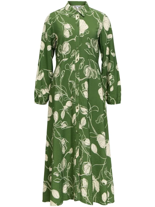 OBJECT COLLECTORS ITEM Object Maxi jurk Bedrukt bronze green