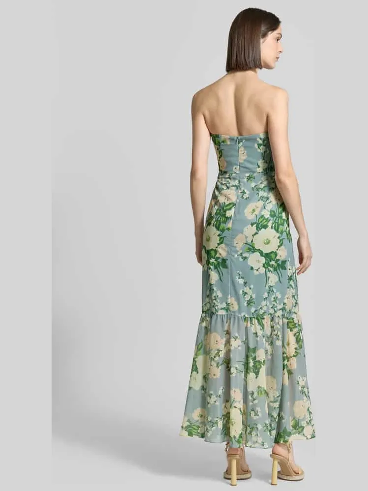 Mascara regular fit maxijurk met allover bloemenprint rietgroen, foto 2
