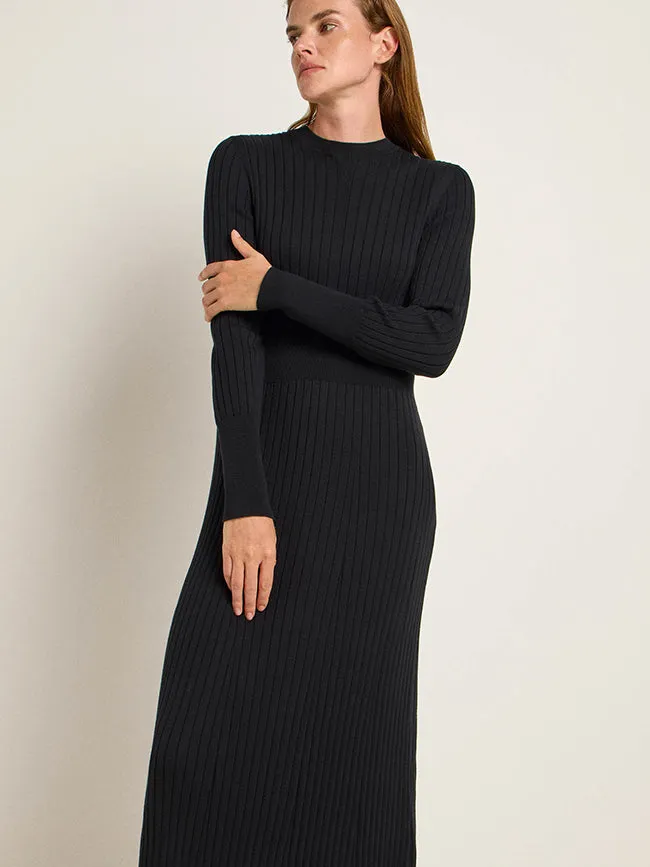 LANIUS dames vegan Jurk Structure Zwart