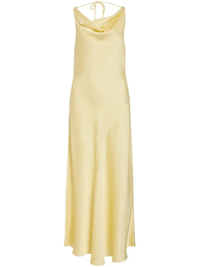 Vila Maxi jurk VIBEA Waterval pastel yellow