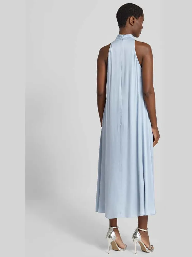 Jake*s Collection midi-jurk van viscosemix met halter bleu, foto 3