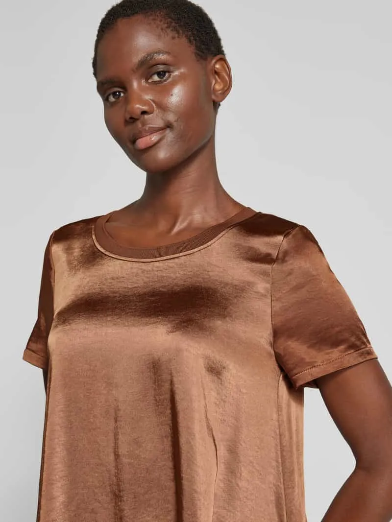 ROBE LÉGÈRE Knielange jurk met geribde ronde hals cognac, foto 4