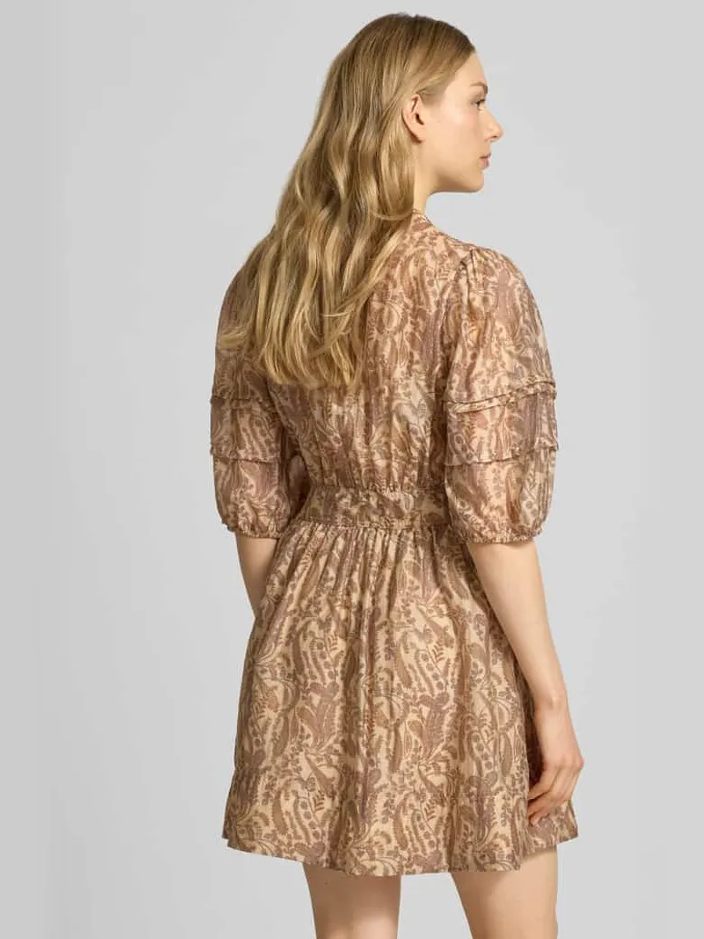BA&SH mini-jurk met V-hals model 'TEODORA' beige, foto 4