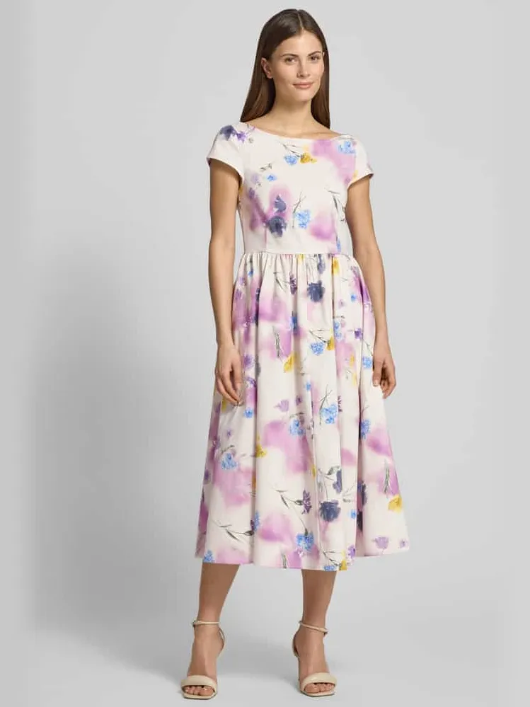GUIDO MARIA KRETSCHMER WOMAN Midi-jurk met een florale all-over print Model 'Bridgerton' - GMK for Bridgerton Lila