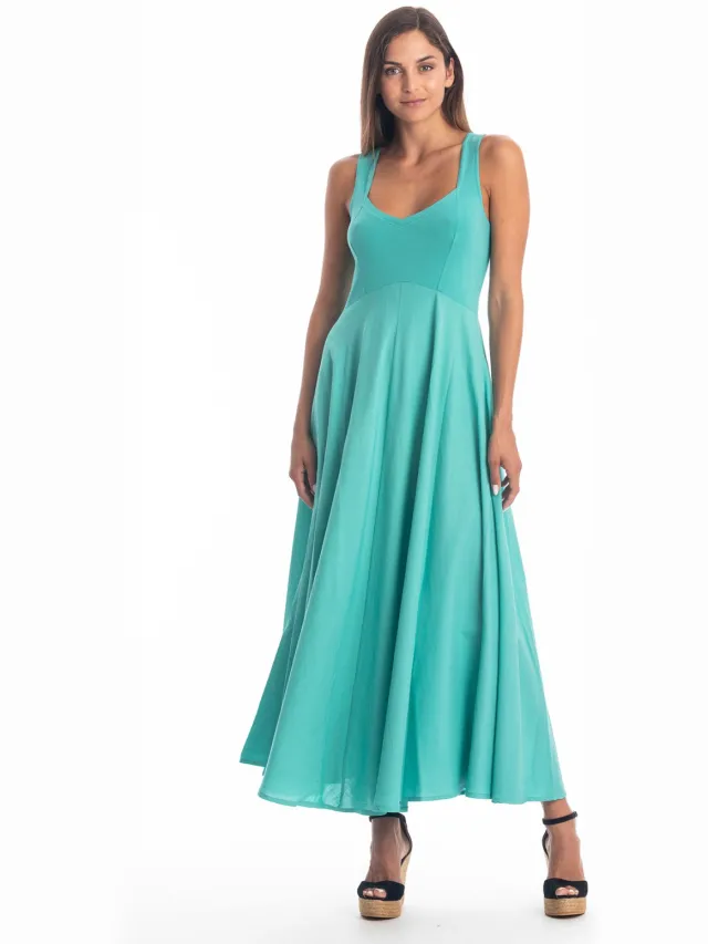 RAVENS VIEW IBIZA dames vegan Jurk Madonna Turquoise Lichtblauw