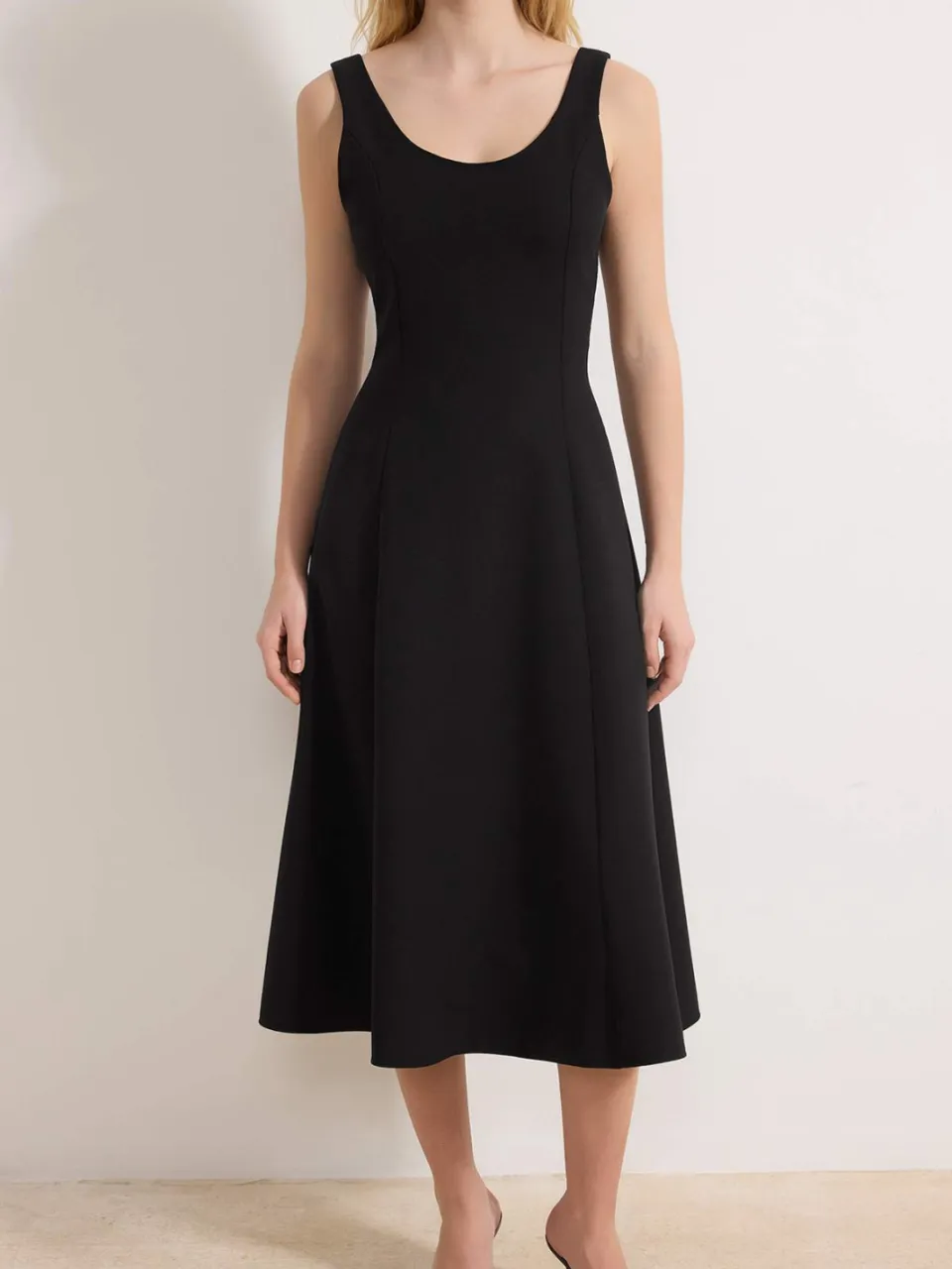 Trendyol TRENDYOLMİLLA Dames Zwart Effen Midi Mouwloos Casual A-lijn Jurken, foto 2