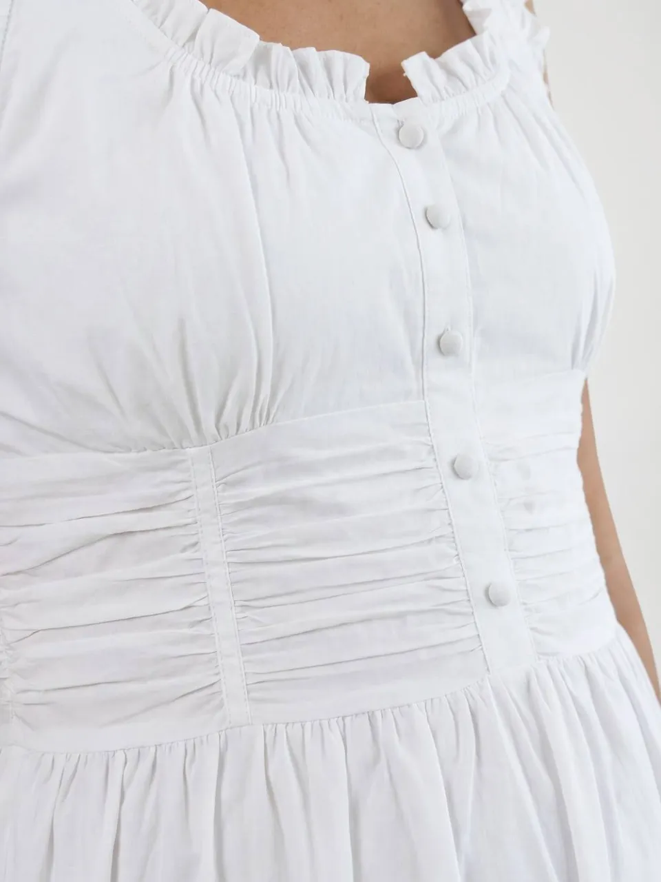 boohoo Dames Zwangerschaps Geplooide Poplin Maxi Jurk wit, foto 3