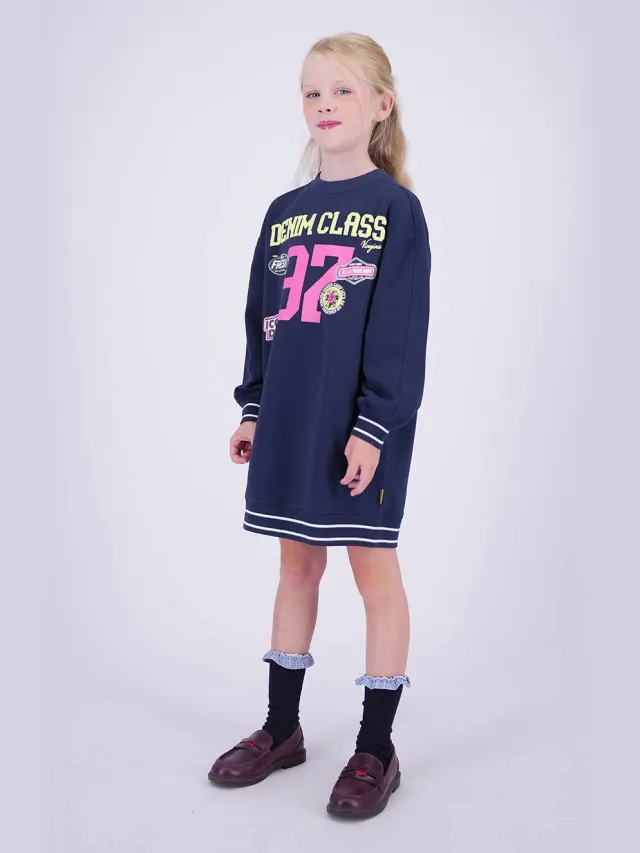 Vingino Padine midi sweatjurk donkerblauw