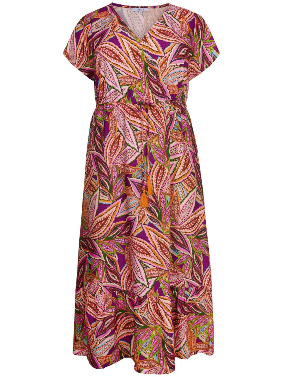 Miss Etam Plus viscose midi zomerjurk met print - oranje, foto 2