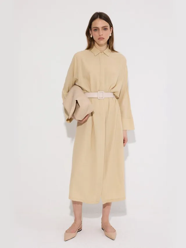 TOUCHÉ PRIVÉ Blousejurk met Japanse mouwen - Beige - Dames