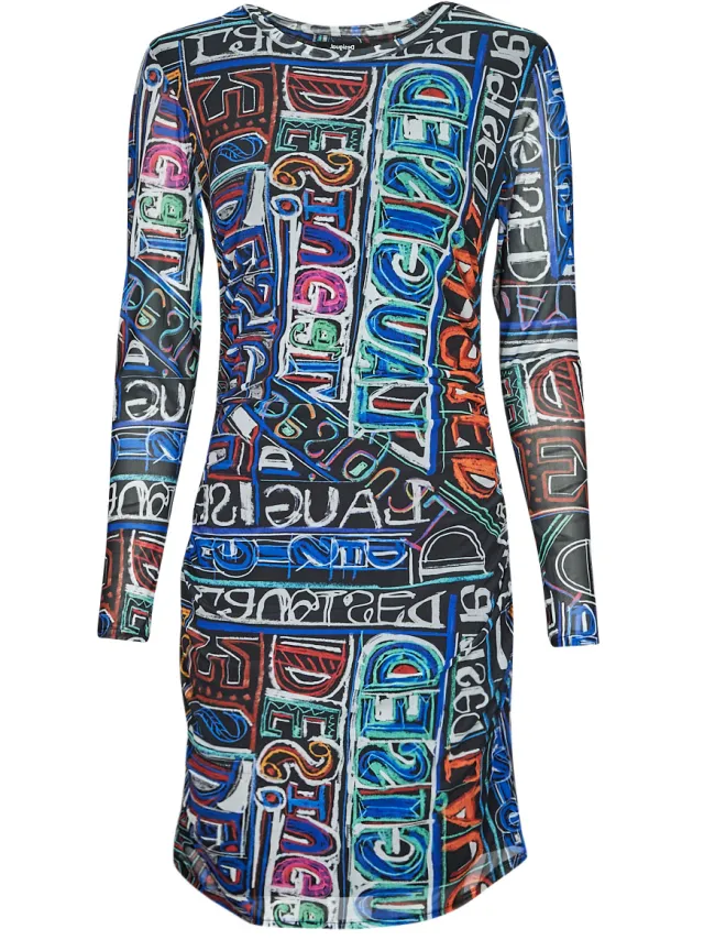 Desigual Korte Jurk Desigual VEST_LETTERING Multicolour