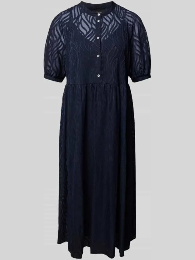 S.Oliver midi-jurk met voering van viscose Marineblauw