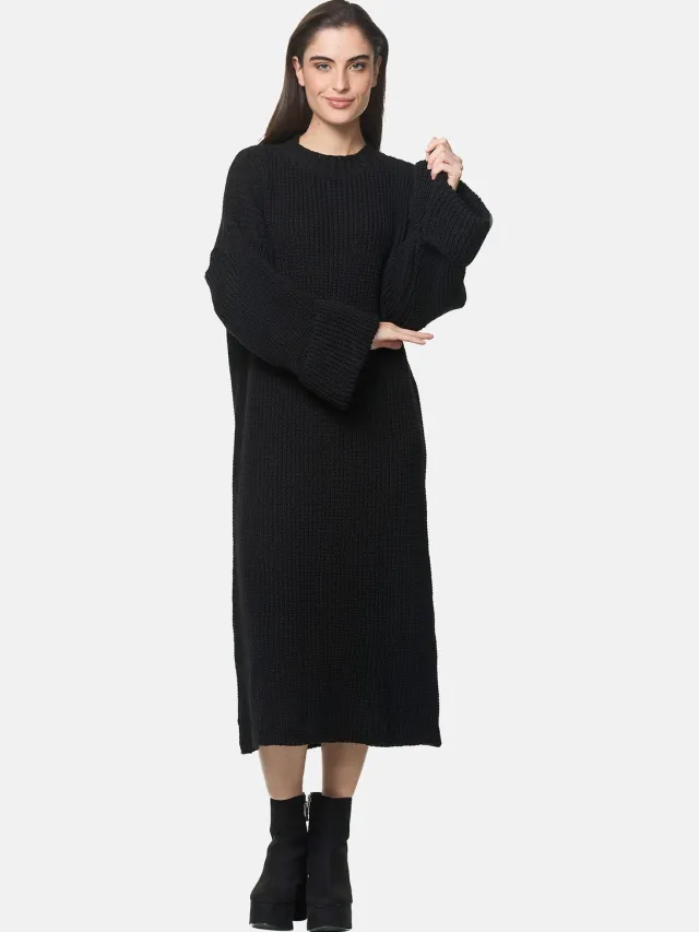 Elara Strickkleid Schwarz