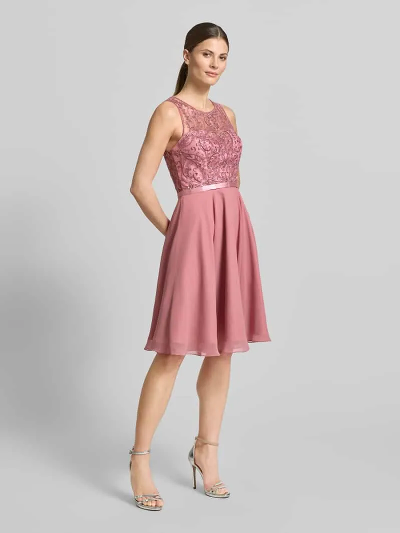 LUXUAR FASHION Cocktailjurk met ronde hals mauve, foto 3
