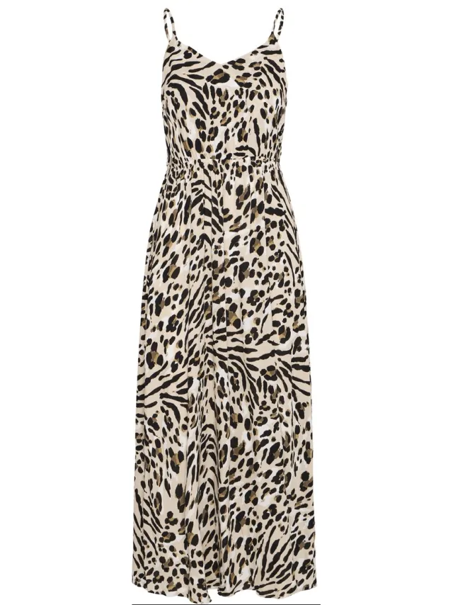 Ichi IHMARRAKECH AOP DR19 - Dames - Maxi jurken Caribou Animal Aop