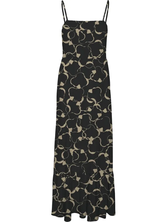 Vero Moda %VMEASY JOY SINGLET SMOCK DRESS WVN GA - Dames - Maxi jurken Black;Mimi