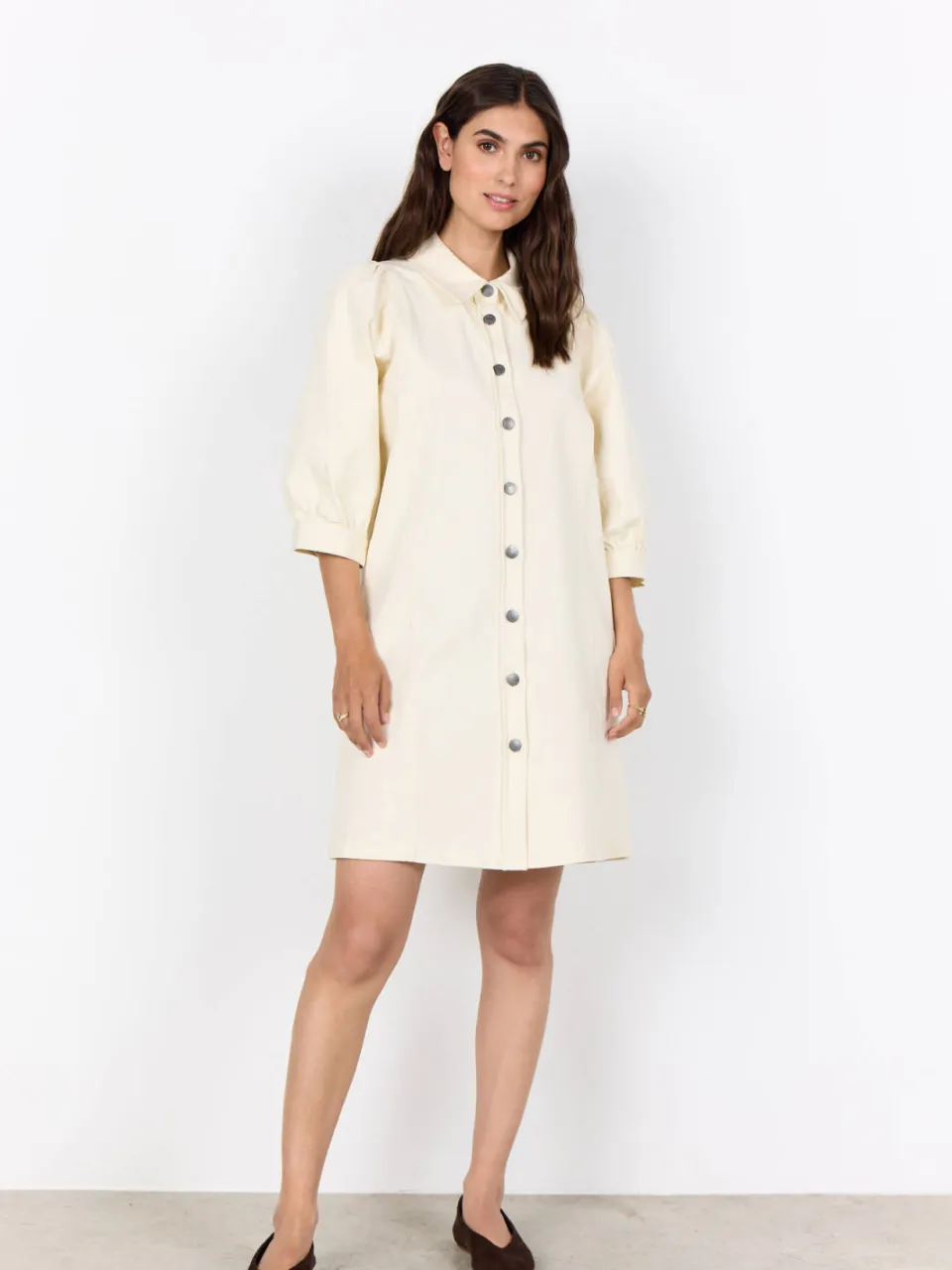 Soyaconcept denim blousejurk ecru, foto 4