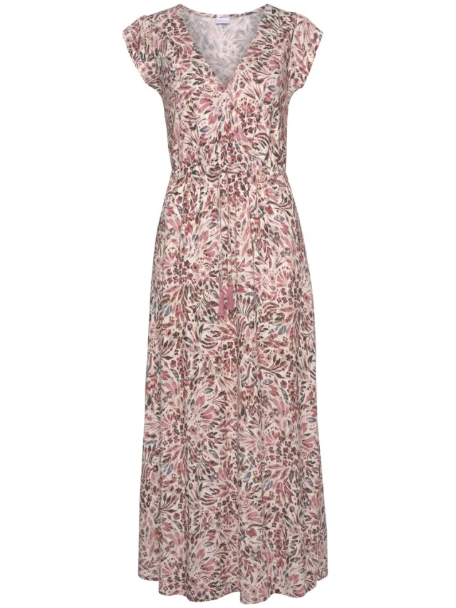 Maxi-jurk crème/mauve bedrukt, foto 2