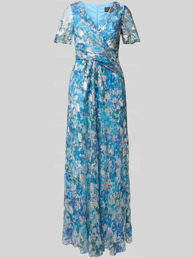 Adrianna Papell regular fit avondjurk met florale all-over print blauw, foto 2