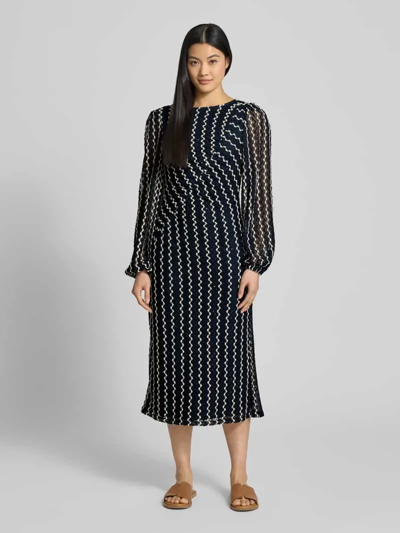 Vila Midi-jurk met ronde hals, model 'ELLEN' Marineblauw