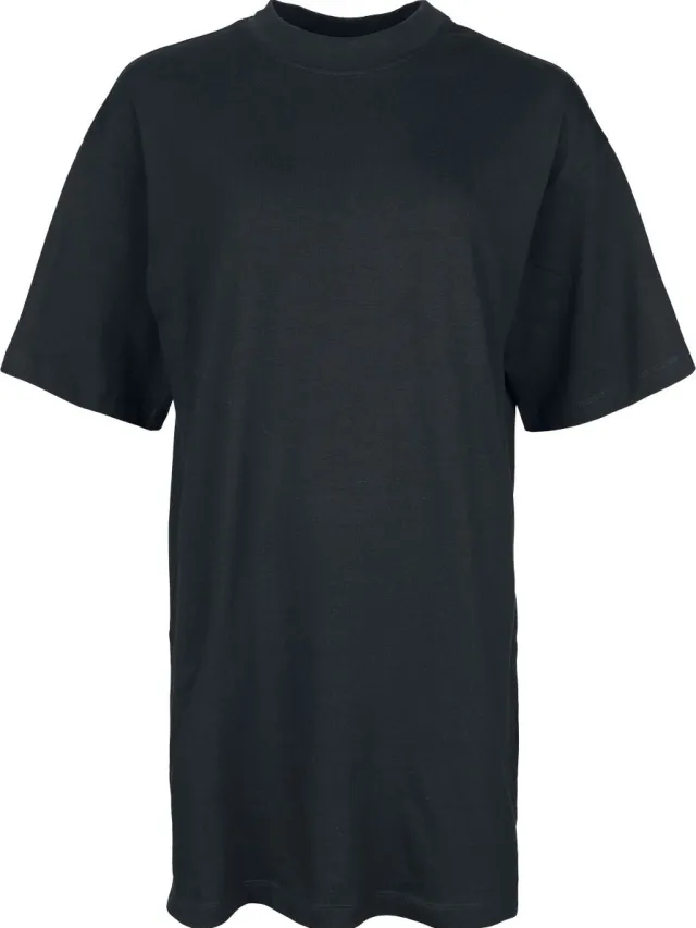 Urban Classics Vrouwen Oversized T-shirt jurk Medium-lengte jurk zwart S Katoen Dames - Basics