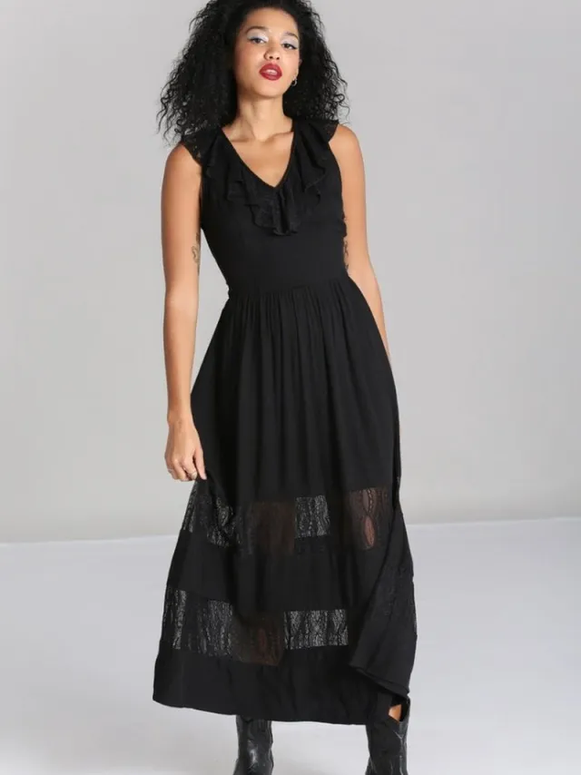 Hell Bunny Mortem Maxi Dames Maxi-jurk - zwart
