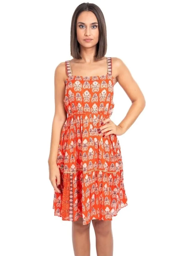 Isla Bonita By Sigris Lange Jurk Isla Bonita By Sigris Lange Midi-Jurk Rood