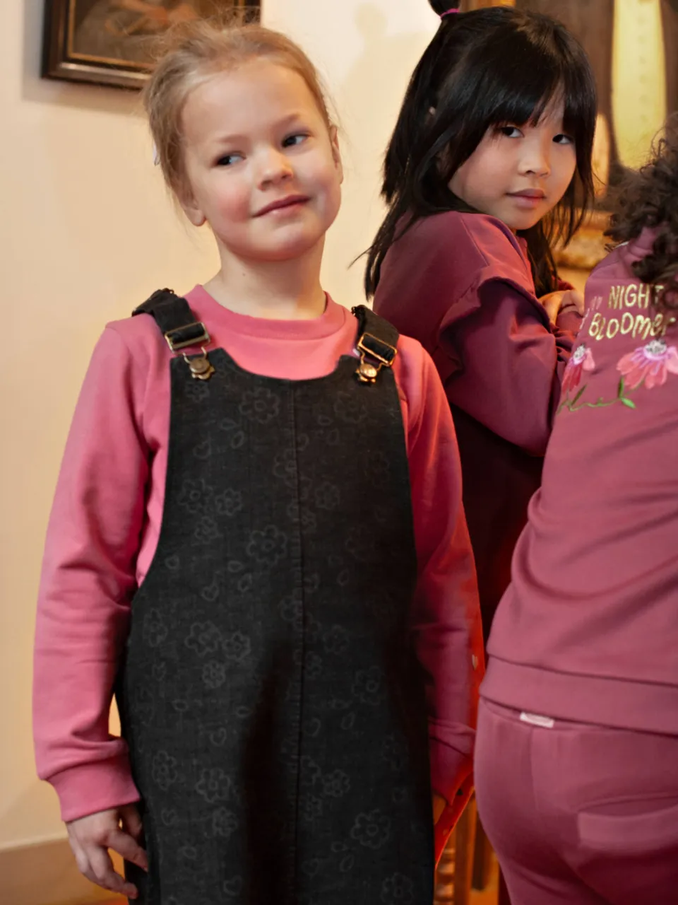 Jubel Moon Flowers denim overgooierjurk antraciet, foto 4