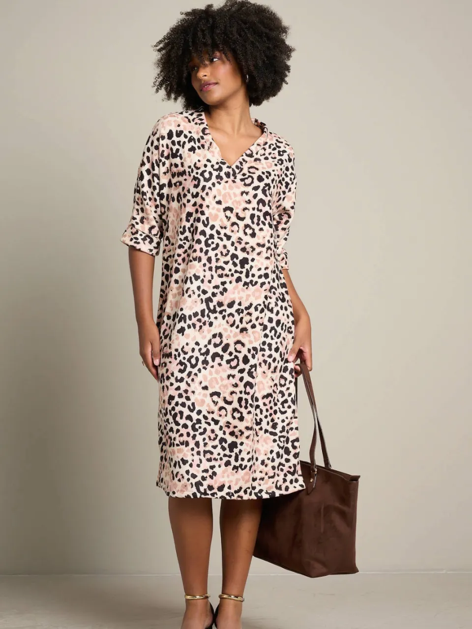 LOLALIZA midi jurk met dierenprint - meerkleurig multi, foto 3