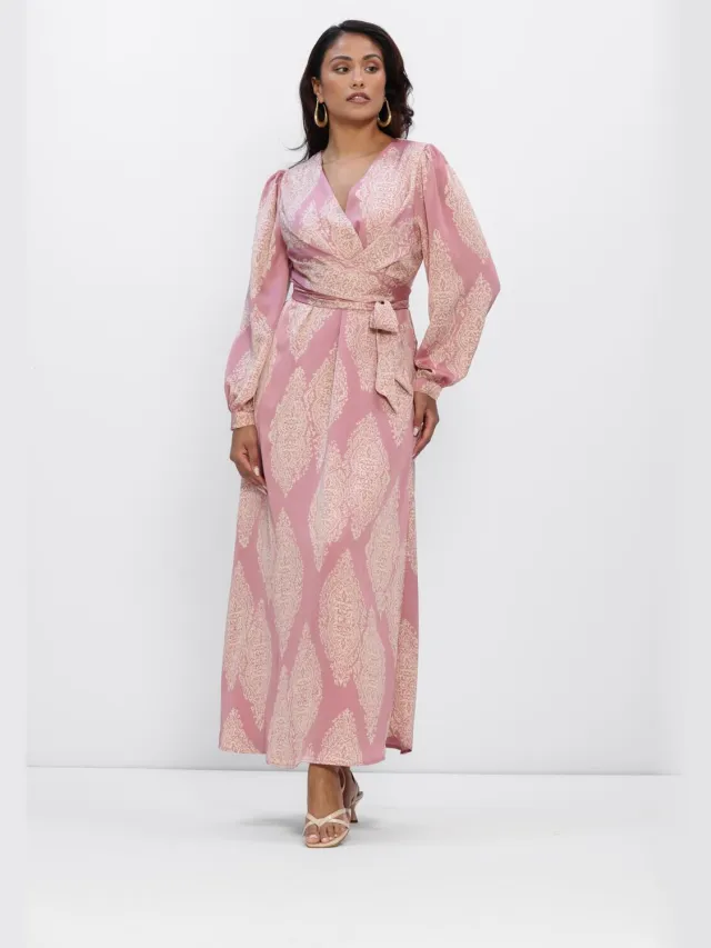NEO NOIR Dames Jurken Bretti Paisley Drop Dress - Roze