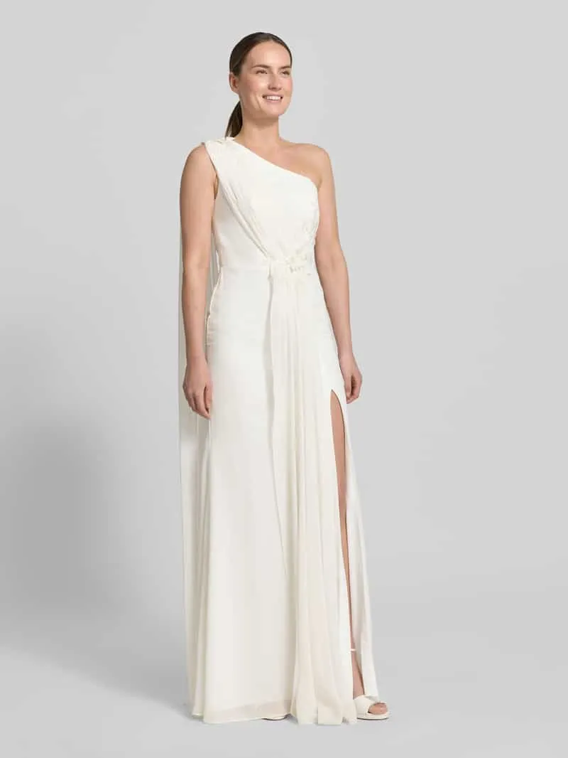 Unique maxi-jurk in one-shoulder look offwhite, foto 3