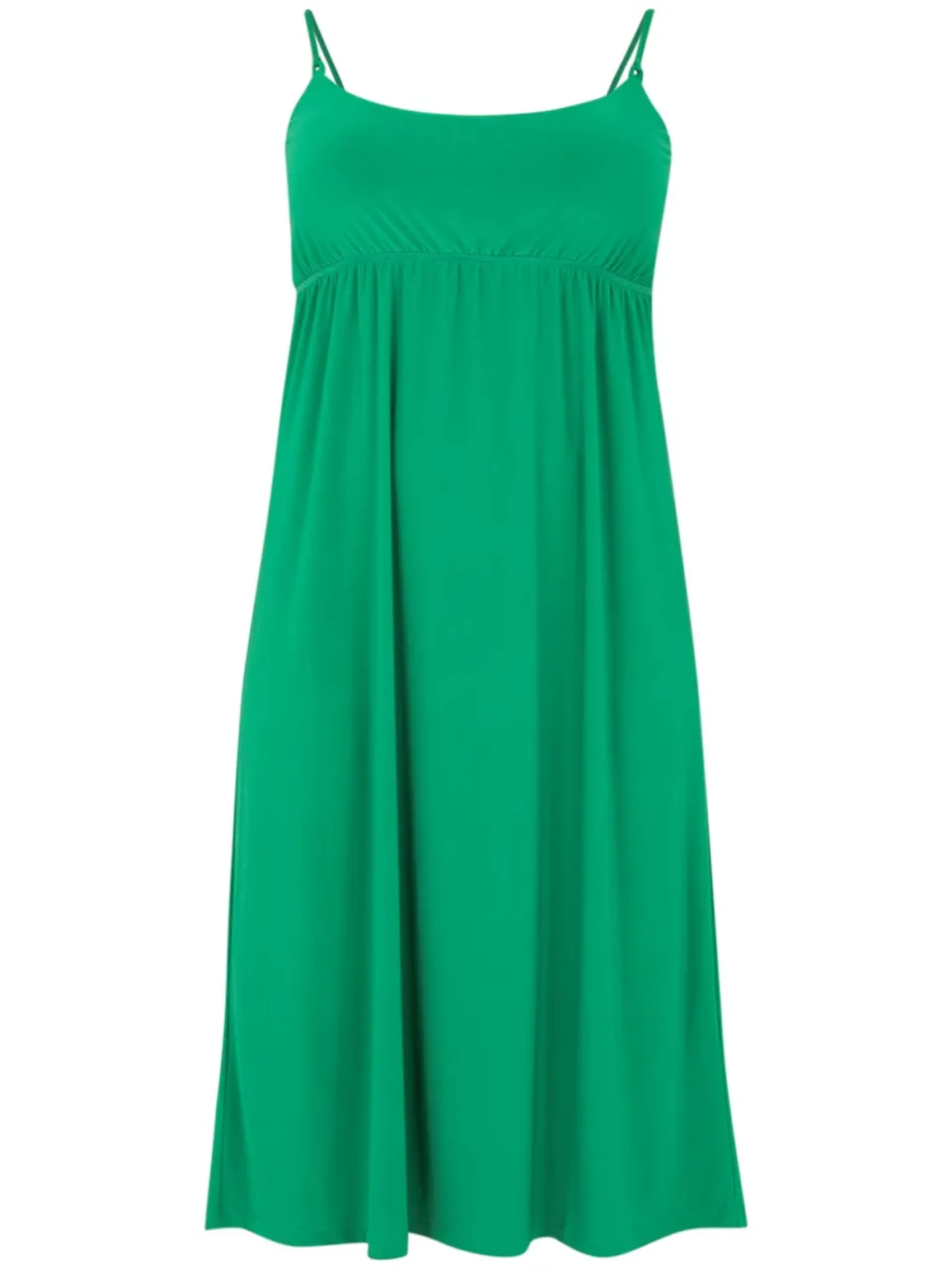 Yoek Dress spaghetti elastic waist | Groen, foto 2