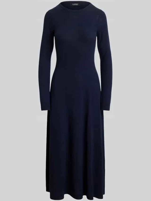 Lauren Ralph Lauren A-lijn vrijetijdsjurk van pure wol model 'VORLEY' marineblauw, foto 2