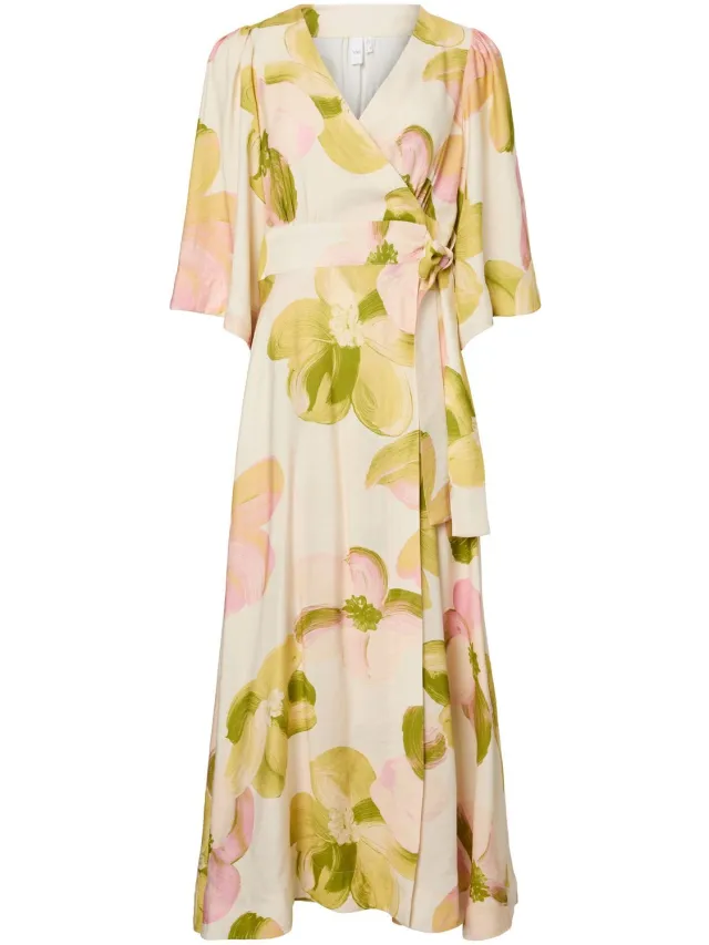 Yas Maxi jurk YASMARGA 3/4 WIKKEL Pristine